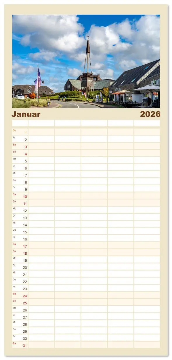 Bild: 9783516619140 | Familienplaner 2026 - Deutschland - Insel Sylt mit 5 Spalten...
