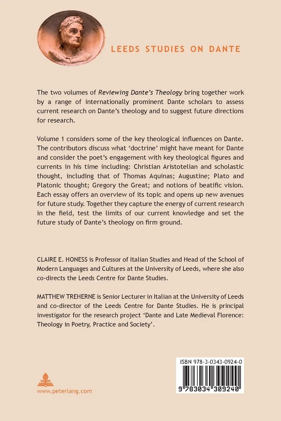 Rückseite: 9783034309240 | Reviewing Dante's Theology | Volume 1 | Matthew Treherne (u. a.)