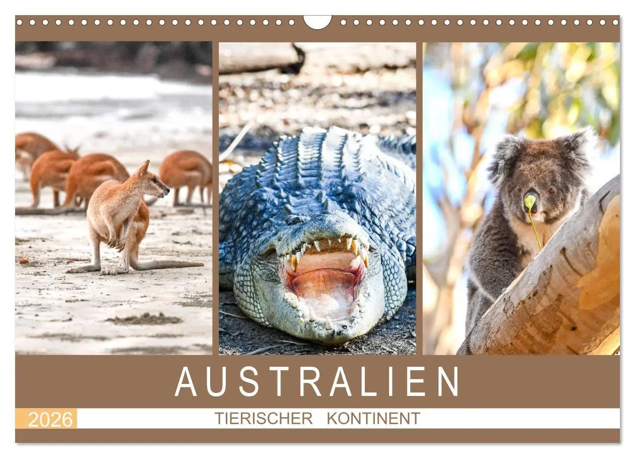 Cover: 9783457759240 | Australien, tierischer Kontinent (Wandkalender 2026 DIN A3 quer),...