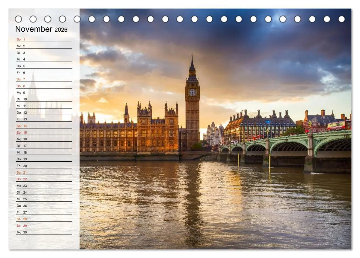 Bild: 9783457999240 | Wundervolles London (Tischkalender 2026 DIN A5 quer), CALVENDO...
