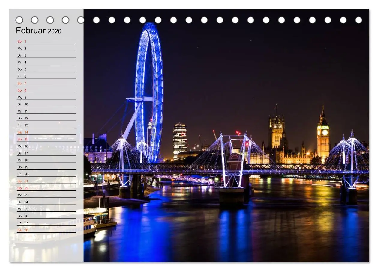 Bild: 9783457999240 | Wundervolles London (Tischkalender 2026 DIN A5 quer), CALVENDO...