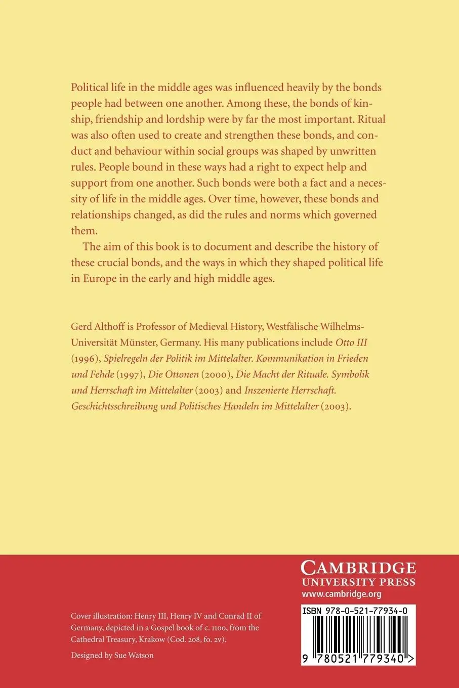 Rückseite: 9780521779340 | Family, Friends and Followers | Gerd Althoff | Taschenbuch | Englisch