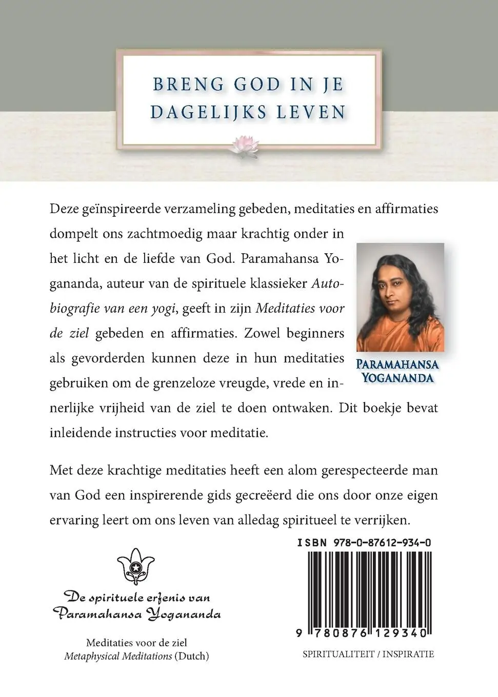 Rückseite: 9780876129340 | Metaphysical Meditations (Dutch) | Paramahansa Yogananda | Taschenbuch