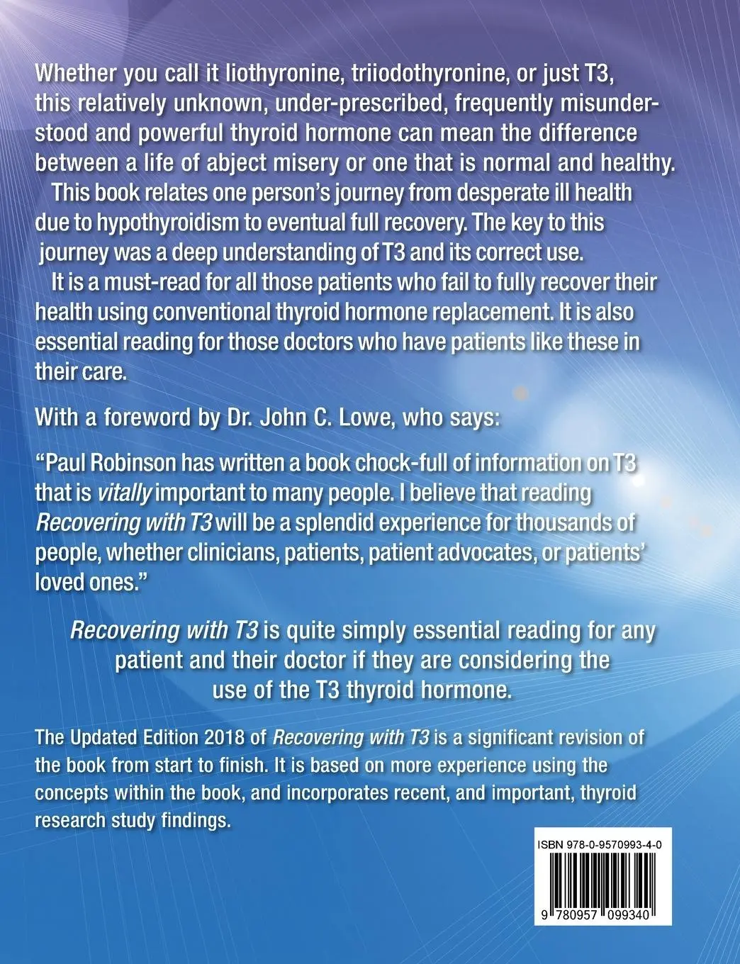 Rückseite: 9780957099340 | Recovering with T3 | Paul Robinson | Taschenbuch | Englisch | 2018