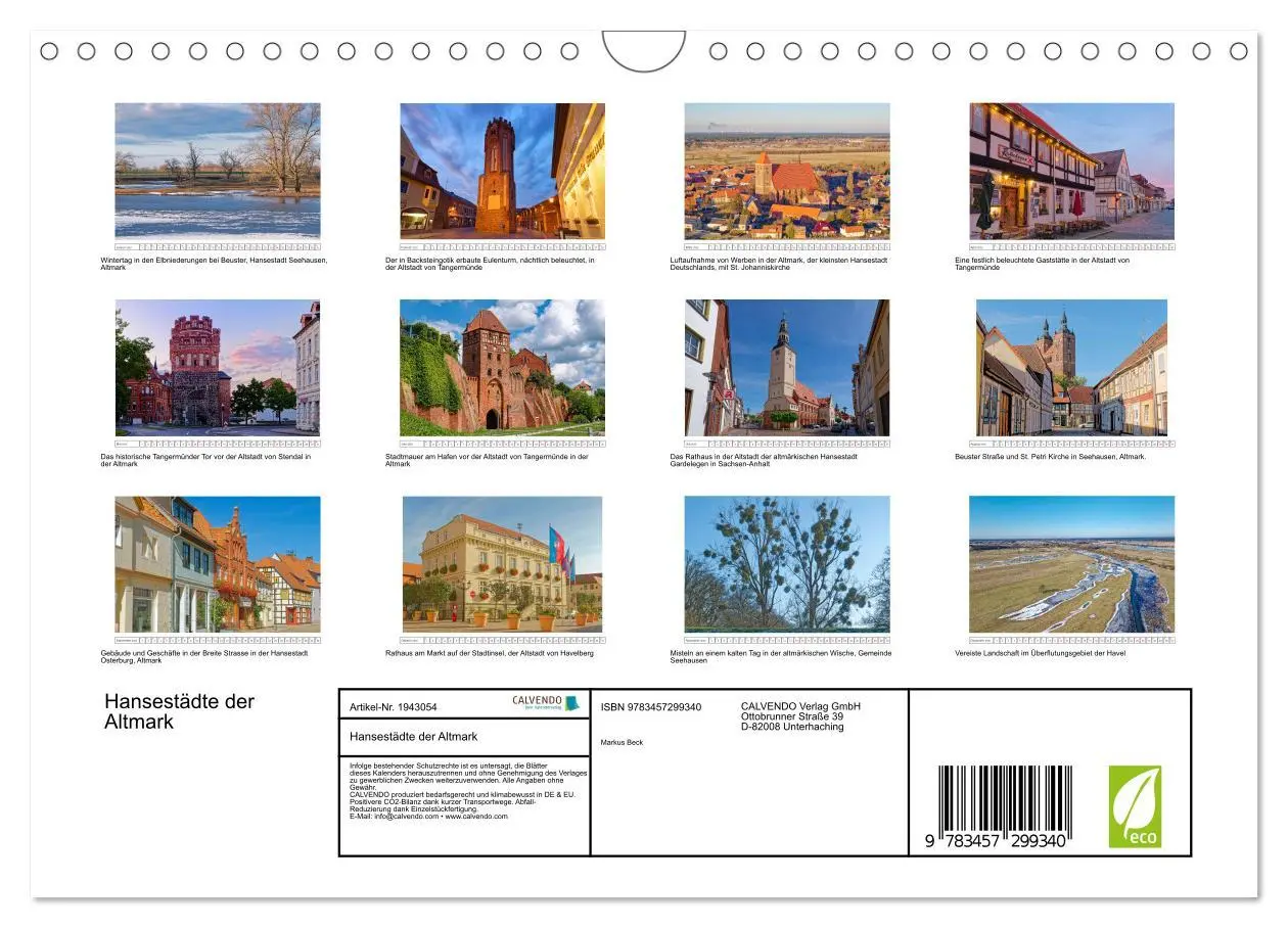 Bild: 9783457299340 | Hansestädte der Altmark (Wandkalender 2026 DIN A4 quer), CALVENDO...