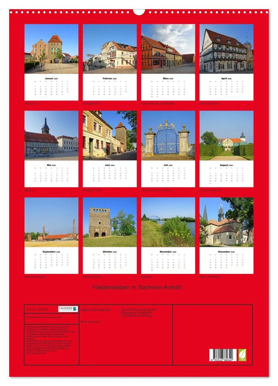 Bild: 9783516389340 | Haldensleben in Sachsen-Anhalt (Wandkalender 2026 DIN A2 hoch),...