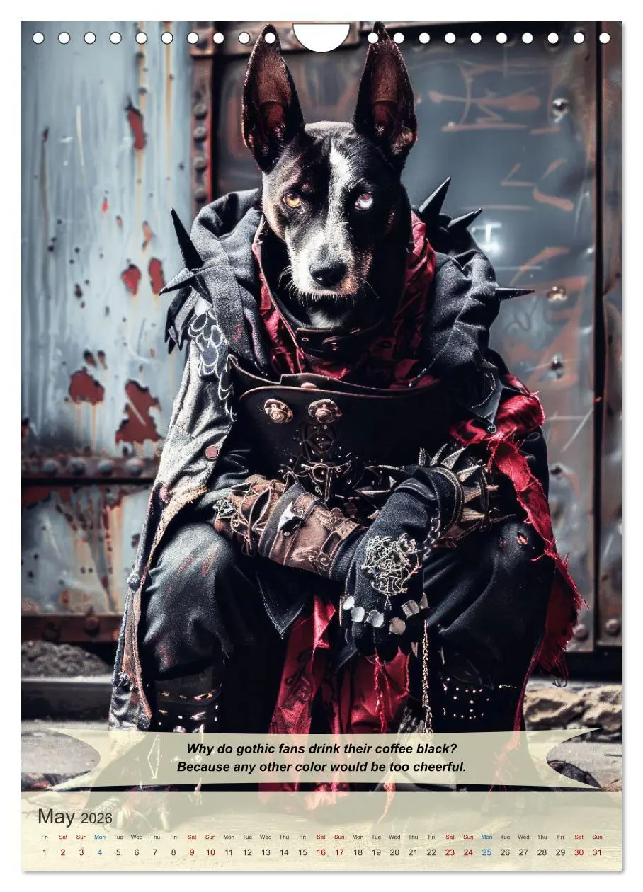 Bild: 9783516529340 | Funny animals in gothic style (Wall Calendar 2026 DIN A4 portrait),...