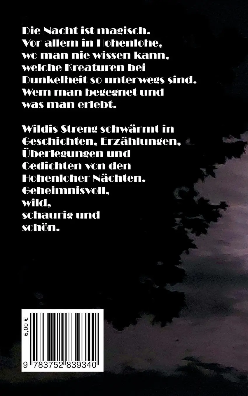 Rückseite: 9783752839340 | Hohenloher Nächte | Wildis Streng | Taschenbuch | Paperback | 56 S.