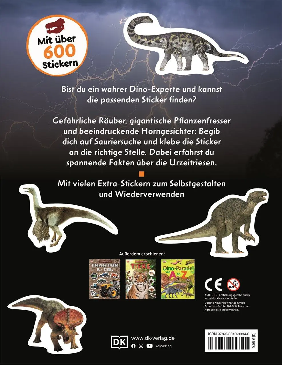 Rückseite: 9783831039340 | Sticker-Lexikon. Dinosaurier | Mit über 600 Stickern | Eva Sixt | Buch