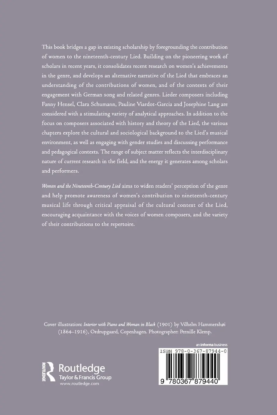 Rückseite: 9780367879440 | Women and the Nineteenth-Century Lied | Aisling Kenny (u. a.) | Buch