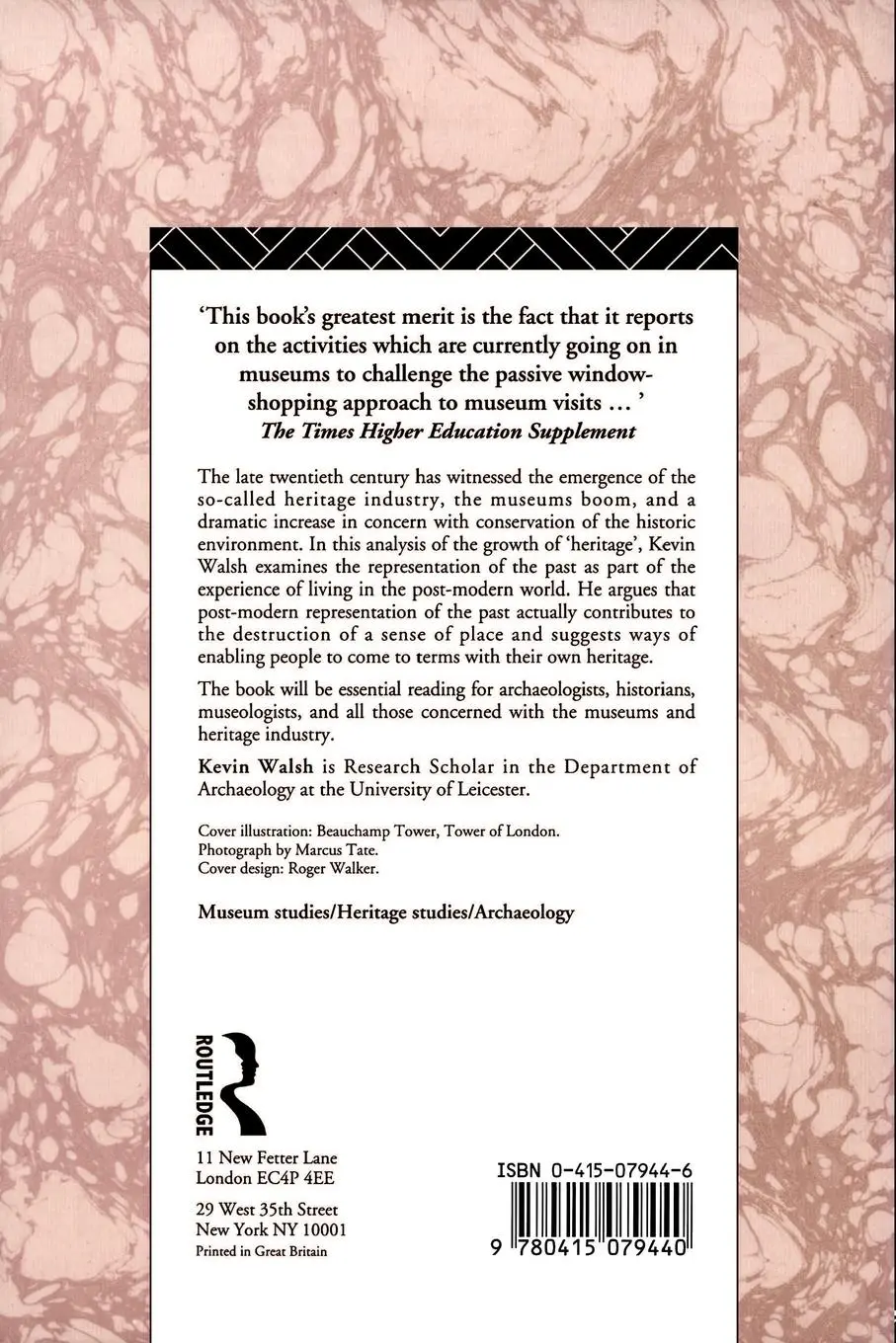 Rückseite: 9780415079440 | The Representation of the Past | Kevin Walsh | Taschenbuch | Englisch