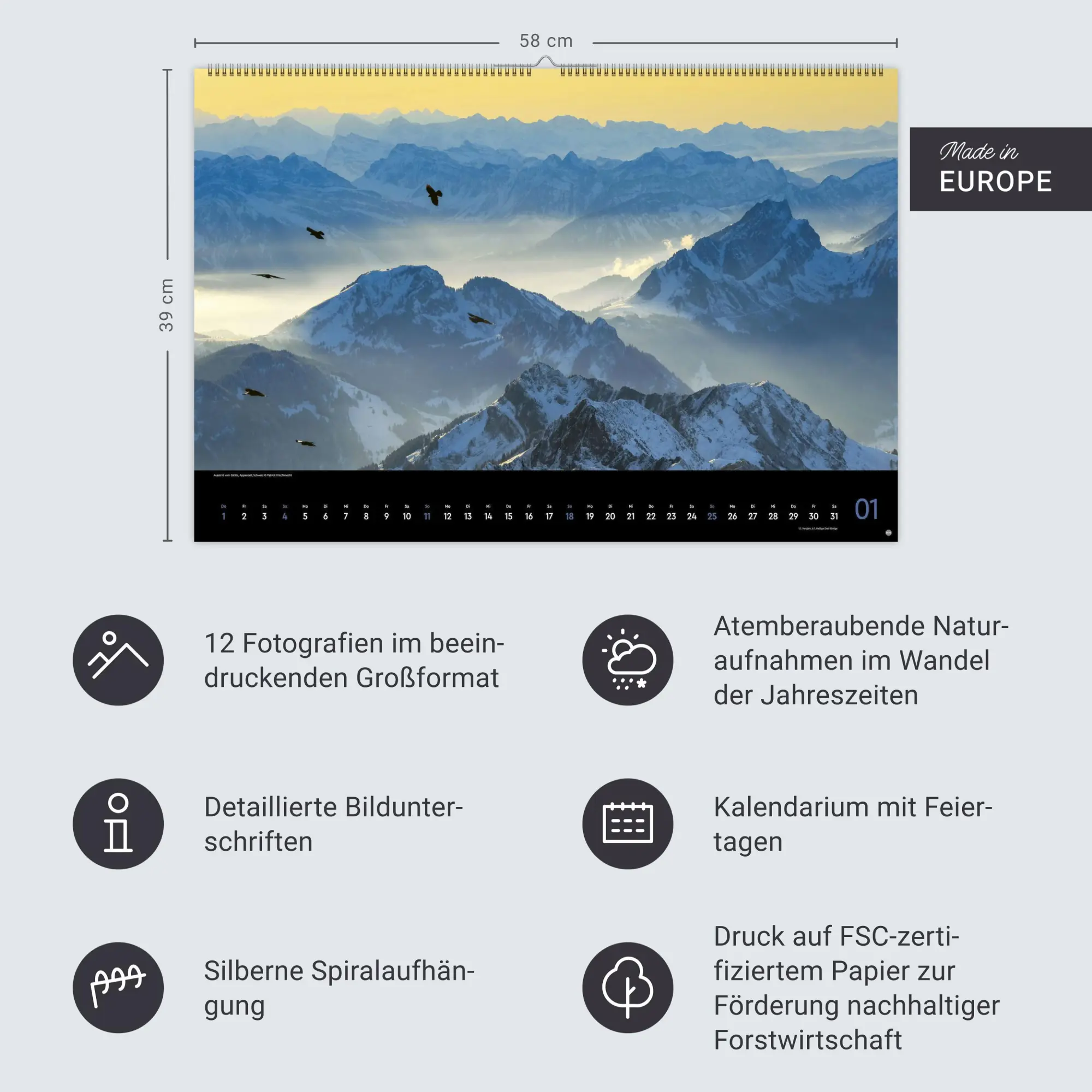 Bild: 9783756409440 | Horizonte Kalender 2026 | Heye | Kalender | Spiralbindung | 15 S.