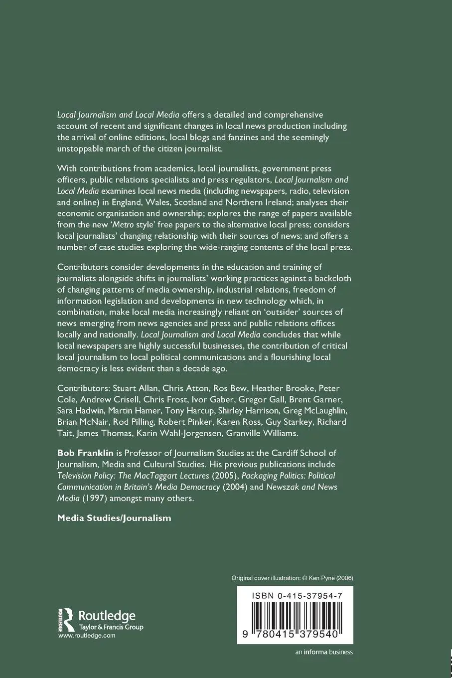 Rückseite: 9780415379540 | Local Journalism and Local Media | Making the Local News | Franklin