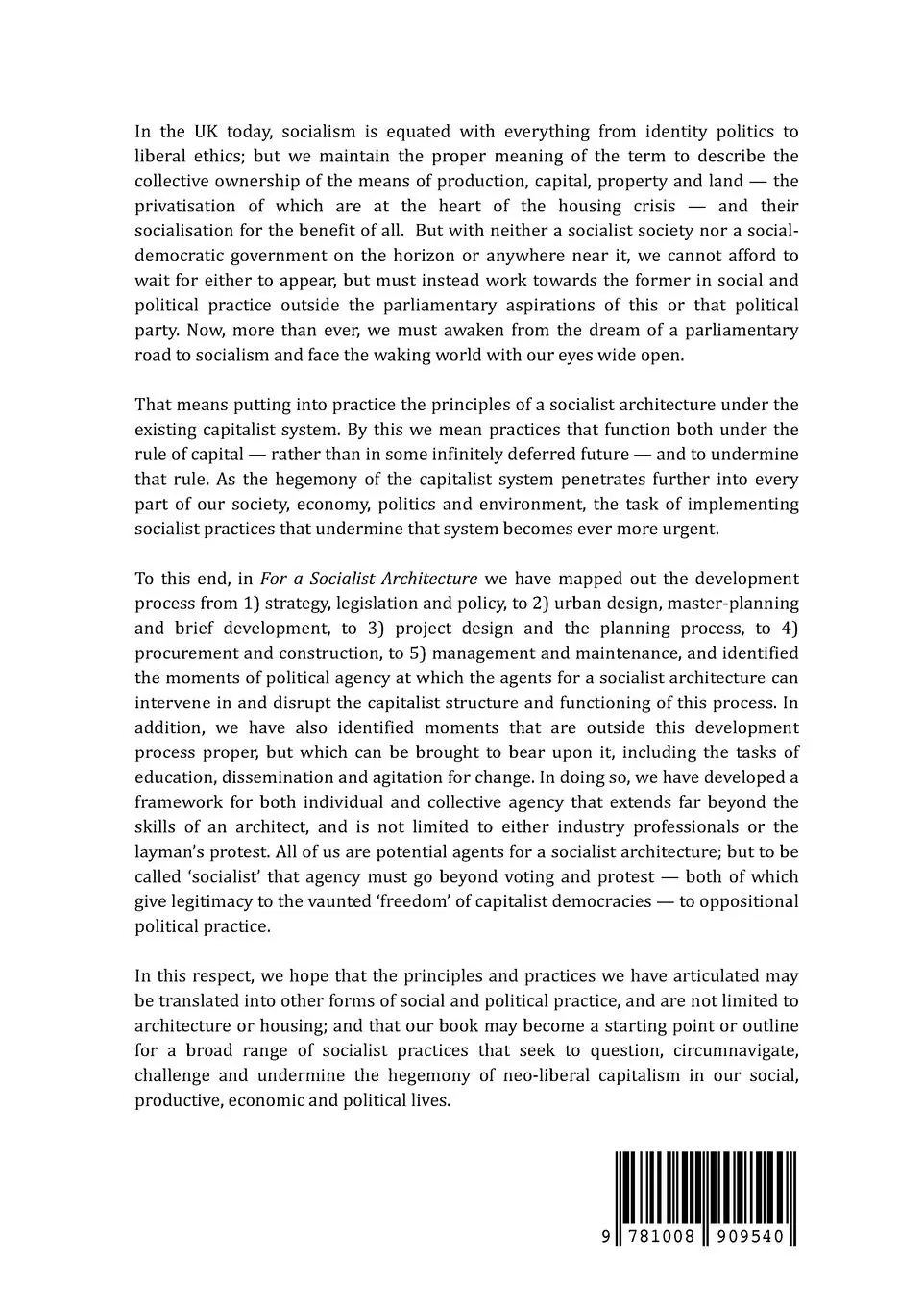 Rückseite: 9781008909540 | For a Socialist Architecture | Under Capitalism | Simon Elmer (u. a.)