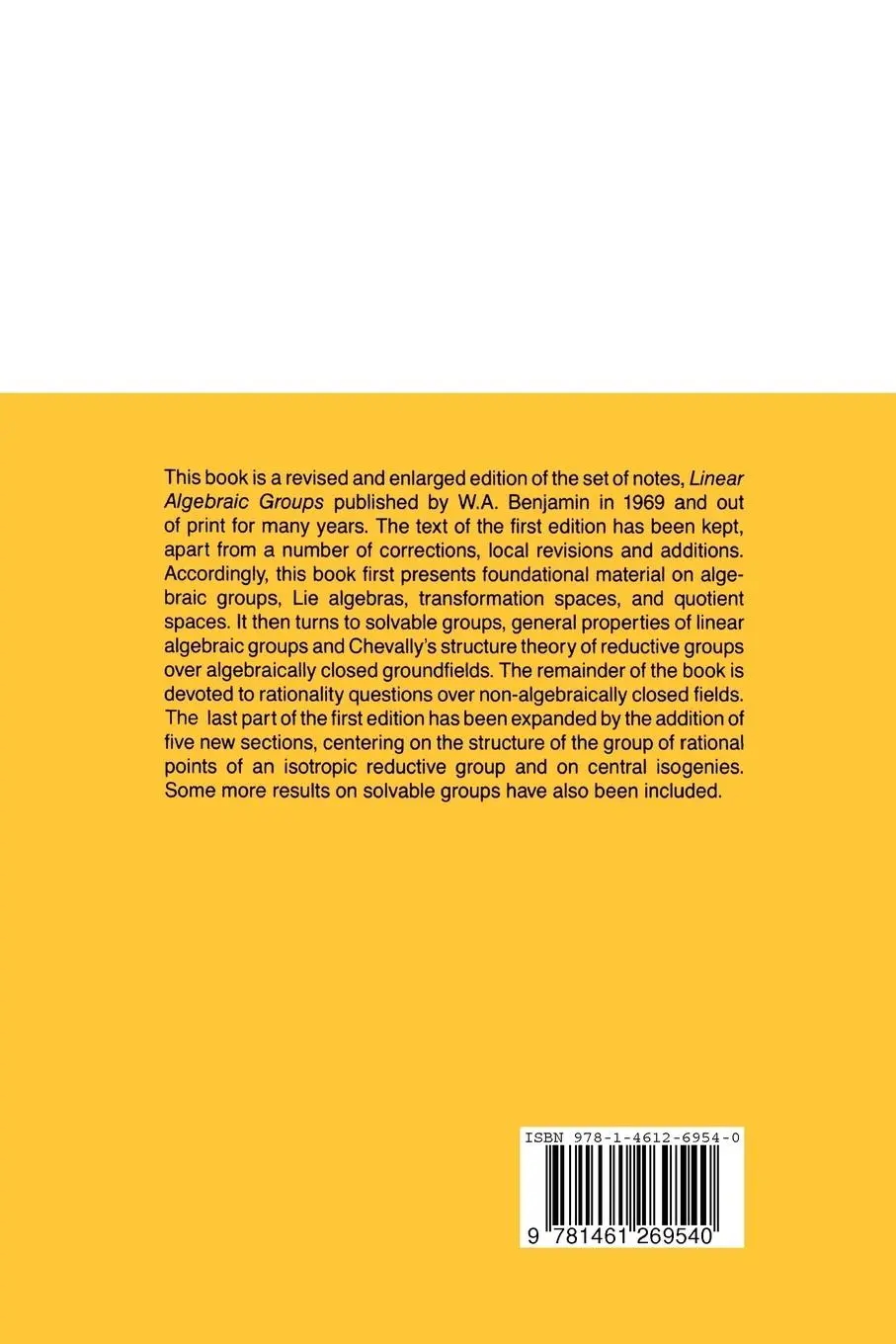 Rückseite: 9781461269540 | Linear Algebraic Groups | Armand Borel | Taschenbuch | xi | Englisch