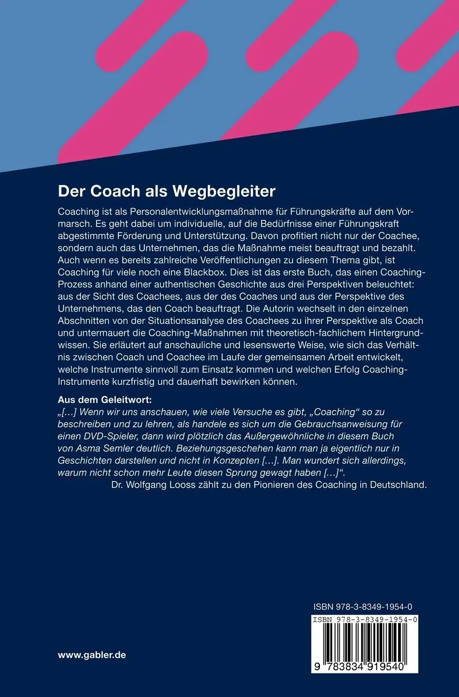 Rückseite: 9783834919540 | Der Coach als Wegbegleiter | Asma Semler | Buch | 189 S. | Deutsch