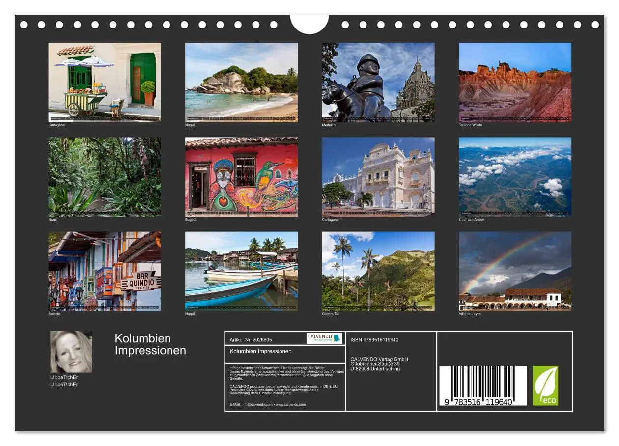 Bild: 9783516119640 | Kolumbien Impressionen (Wandkalender 2026 DIN A4 quer), CALVENDO...