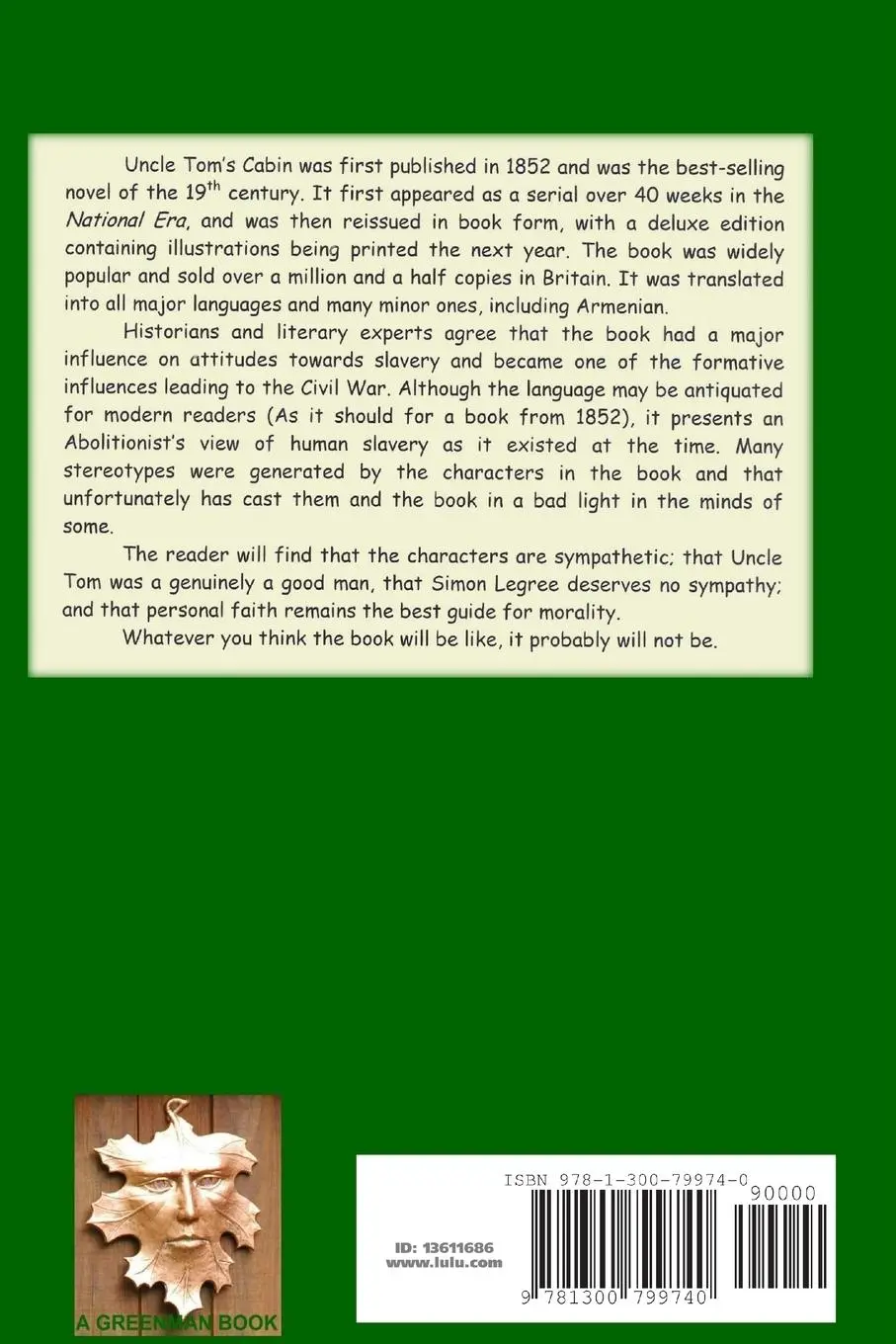 Rückseite: 9781300799740 | Uncle Tom's Cabin | William M Hopkins | Taschenbuch | Englisch | 2013