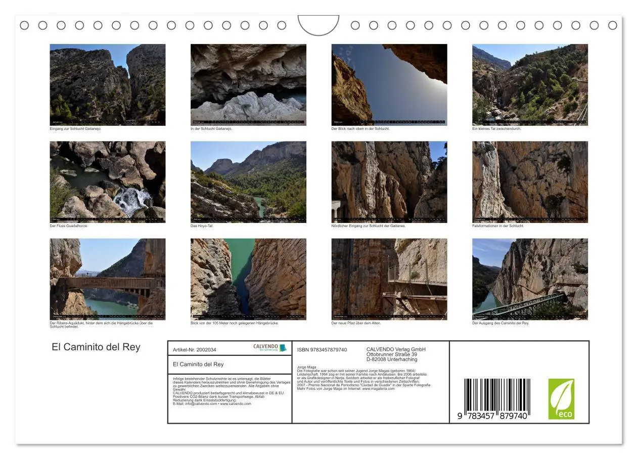Bild: 9783457879740 | El Caminito del Rey (Wandkalender 2026 DIN A4 quer), CALVENDO...