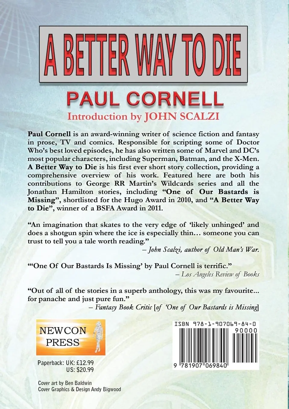 Rückseite: 9781907069840 | A Better Way to Die | Paul Cornell | Taschenbuch | Englisch | 2015