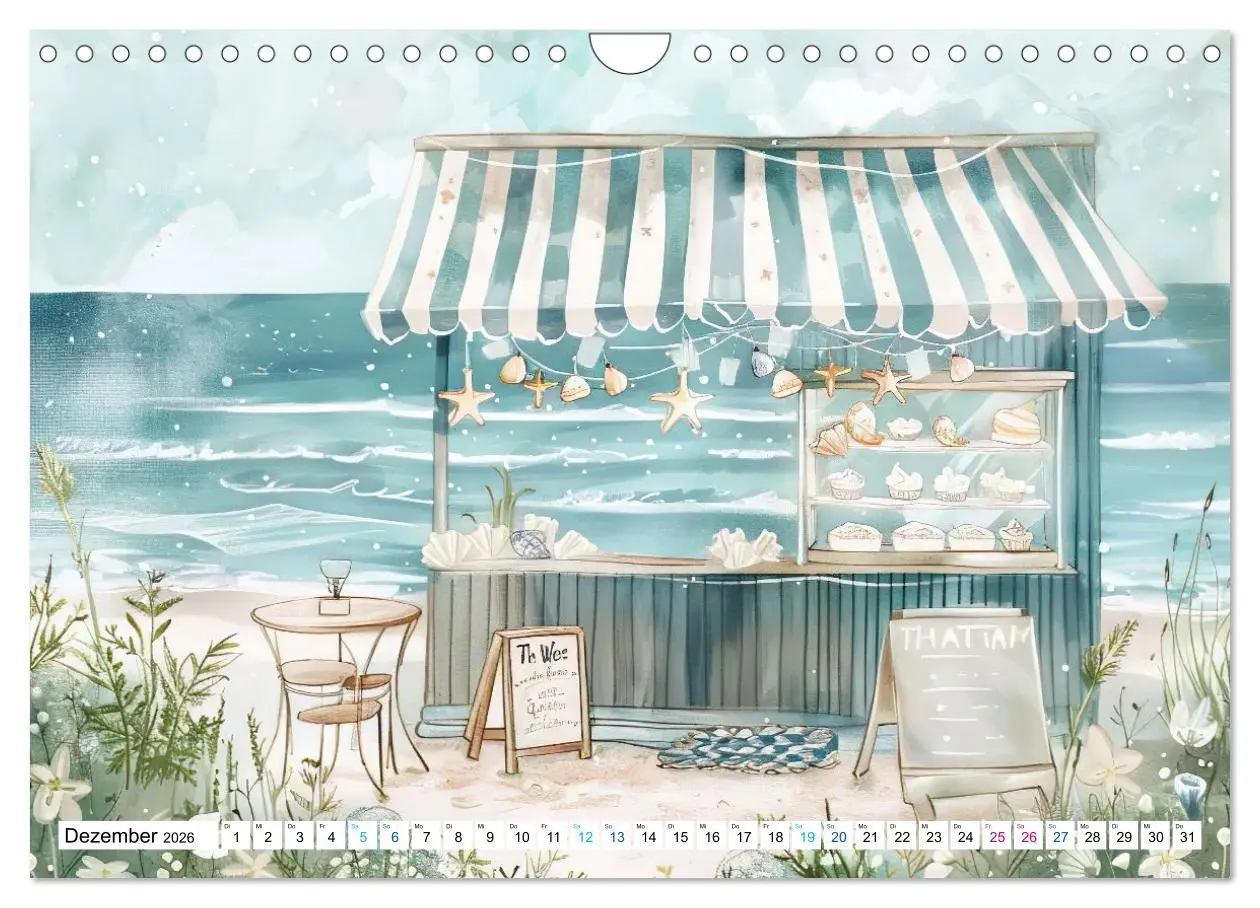 Bild: 9783457319840 | Strandträume in Aquarell (Wandkalender 2026 DIN A4 quer), CALVENDO...