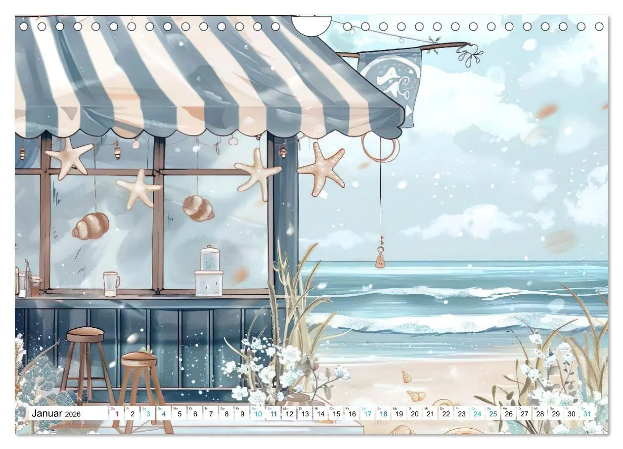 Bild: 9783457319840 | Strandträume in Aquarell (Wandkalender 2026 DIN A4 quer), CALVENDO...
