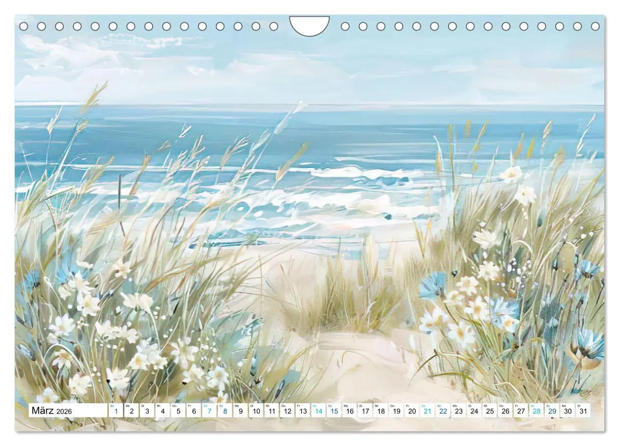 Bild: 9783457319840 | Strandträume in Aquarell (Wandkalender 2026 DIN A4 quer), CALVENDO...