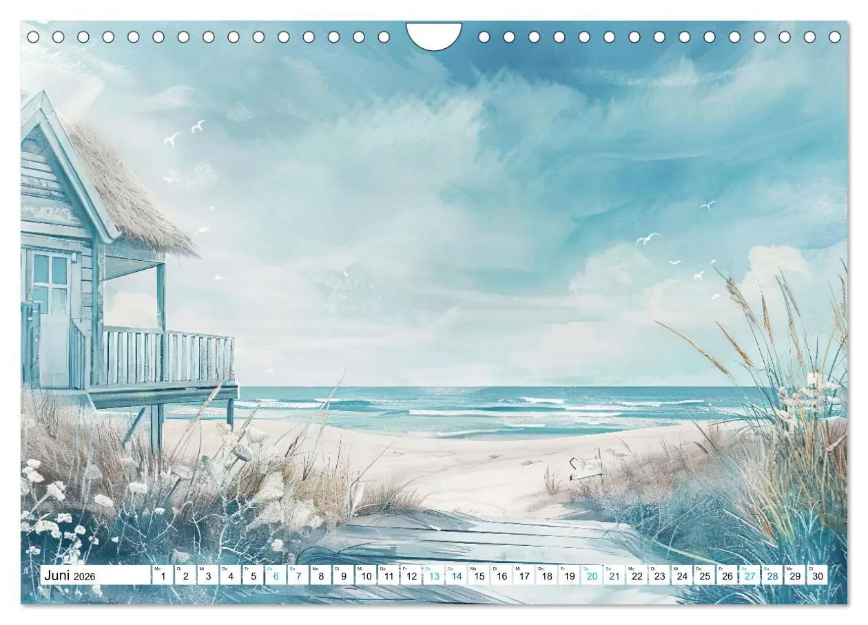 Bild: 9783457319840 | Strandträume in Aquarell (Wandkalender 2026 DIN A4 quer), CALVENDO...