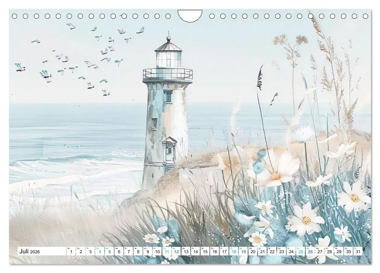 Bild: 9783457319840 | Strandträume in Aquarell (Wandkalender 2026 DIN A4 quer), CALVENDO...