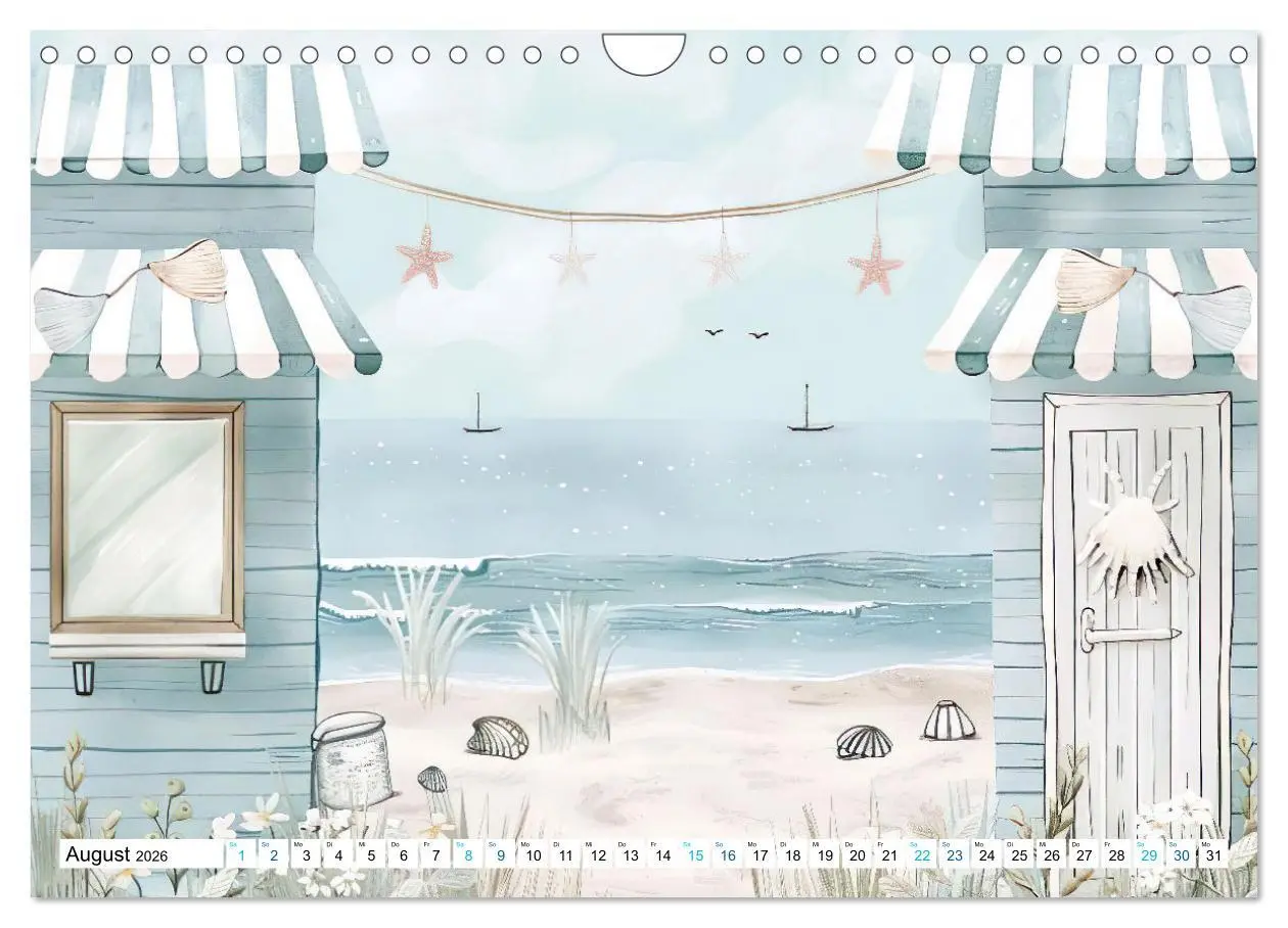 Bild: 9783457319840 | Strandträume in Aquarell (Wandkalender 2026 DIN A4 quer), CALVENDO...