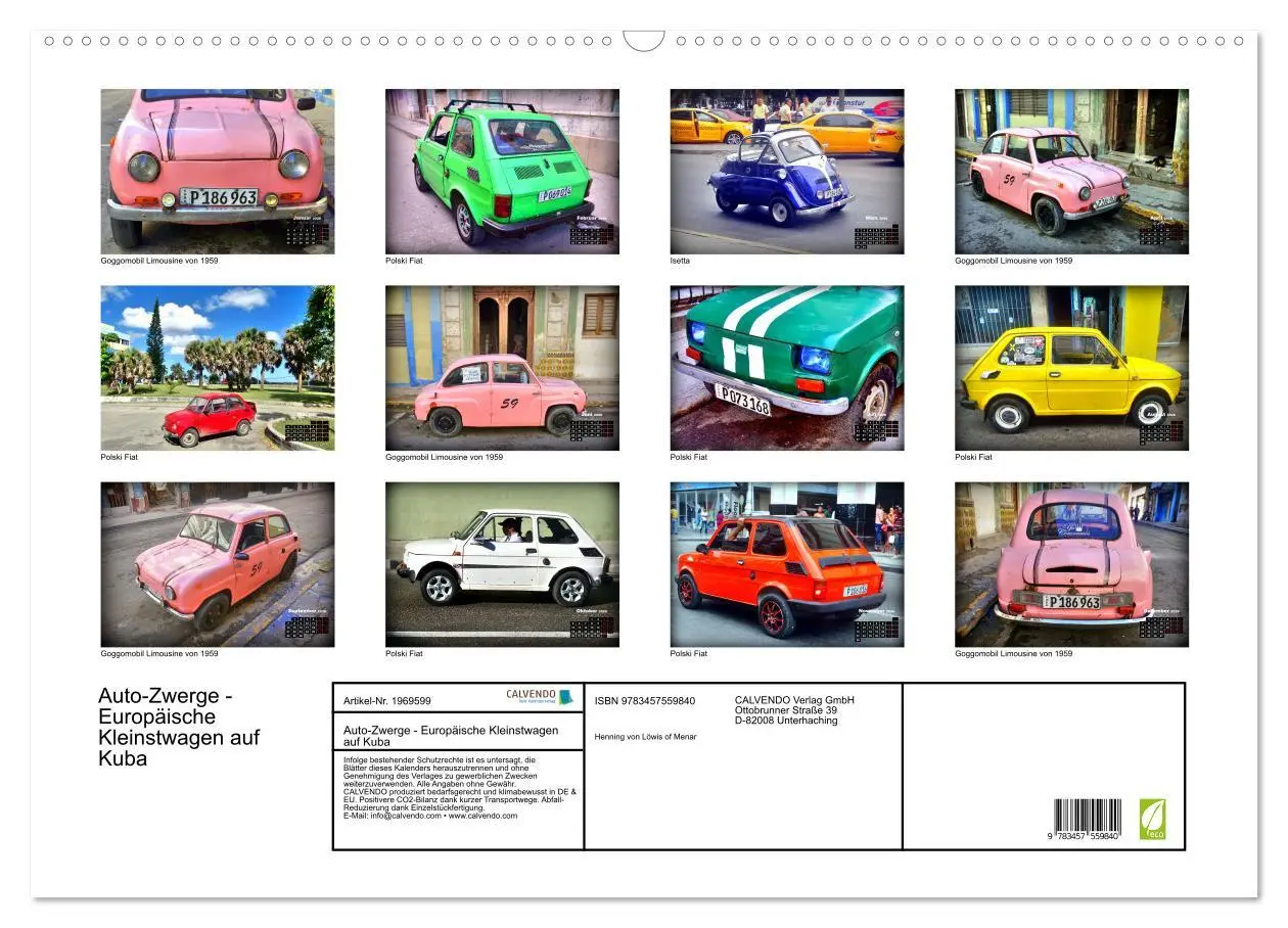 Bild: 9783457559840 | Auto-Zwerge - Europäische Kleinstwagen auf Kuba (Wandkalender 2026...