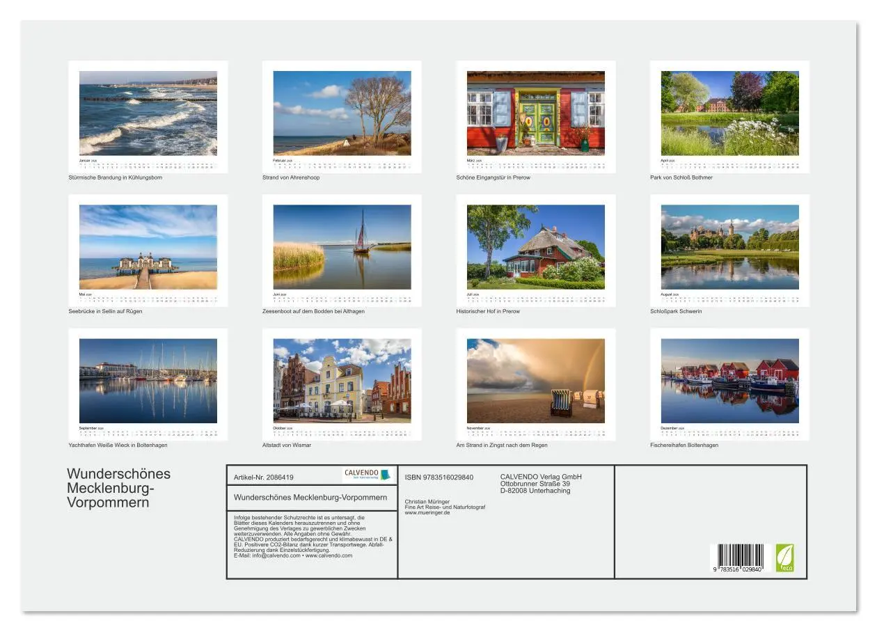 Bild: 9783516029840 | Wunderschönes Mecklenburg-Vorpommern (Wandkalender 2026 DIN A2...