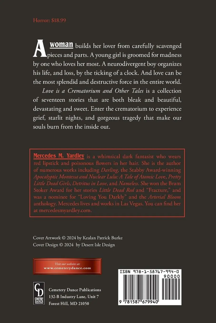 Rückseite: 9781587679940 | Love is a Crematorium and Other Tales | Mercedes M. Yardley | Buch