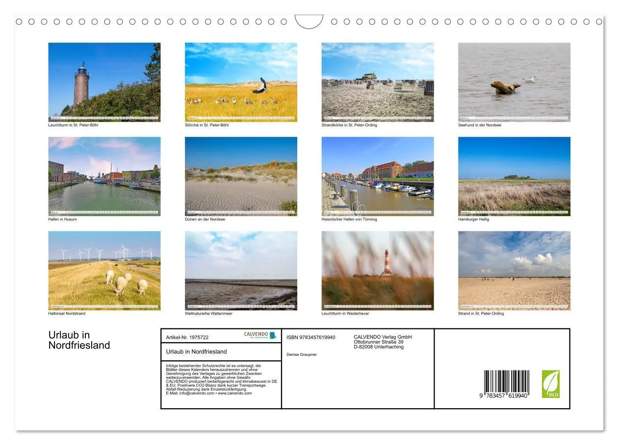 Bild: 9783457619940 | Urlaub in Nordfriesland (Wandkalender 2026 DIN A3 quer), CALVENDO...