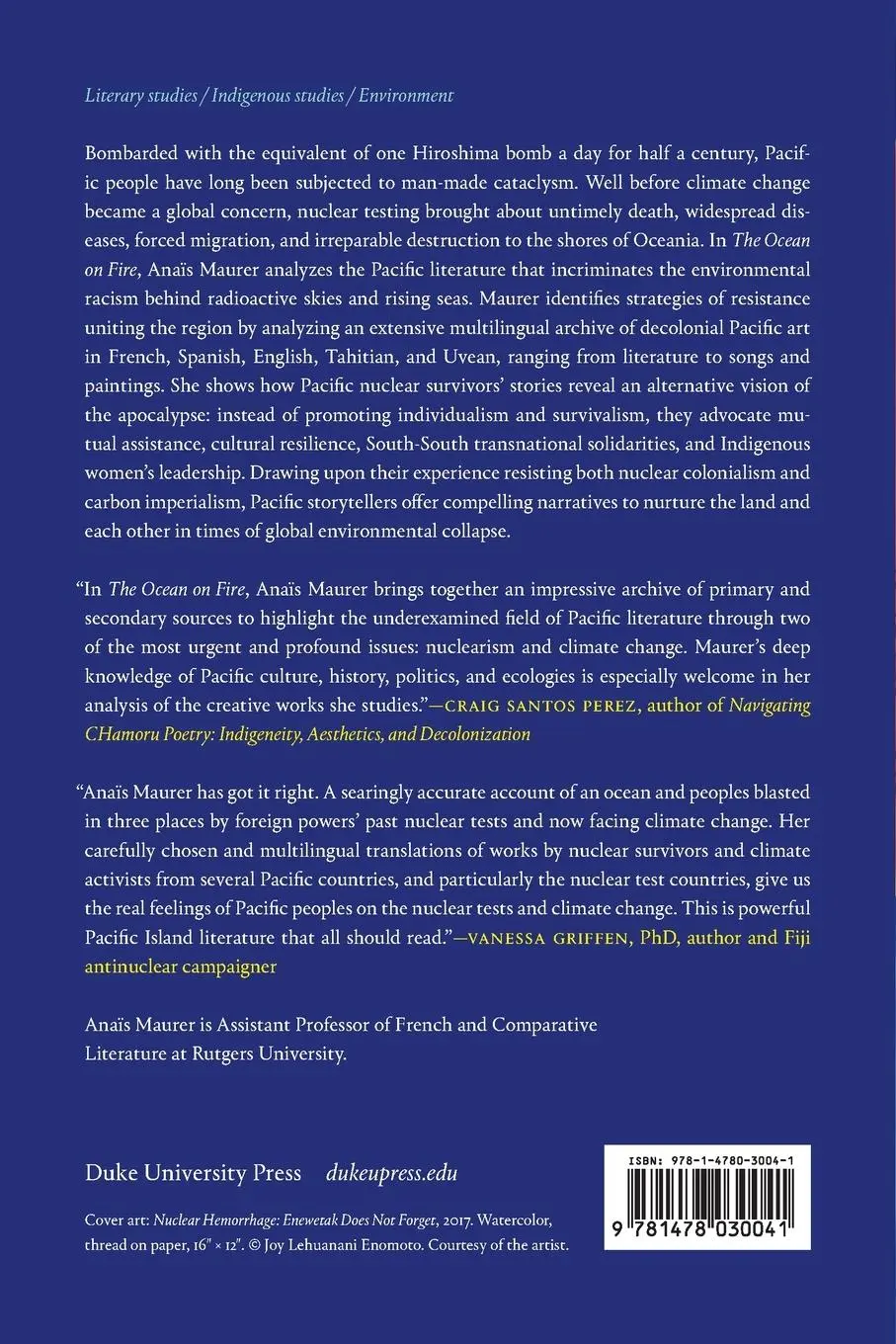 Rückseite: 9781478030041 | The Ocean on Fire | Anaïs Maurer | Taschenbuch | Englisch | 2024