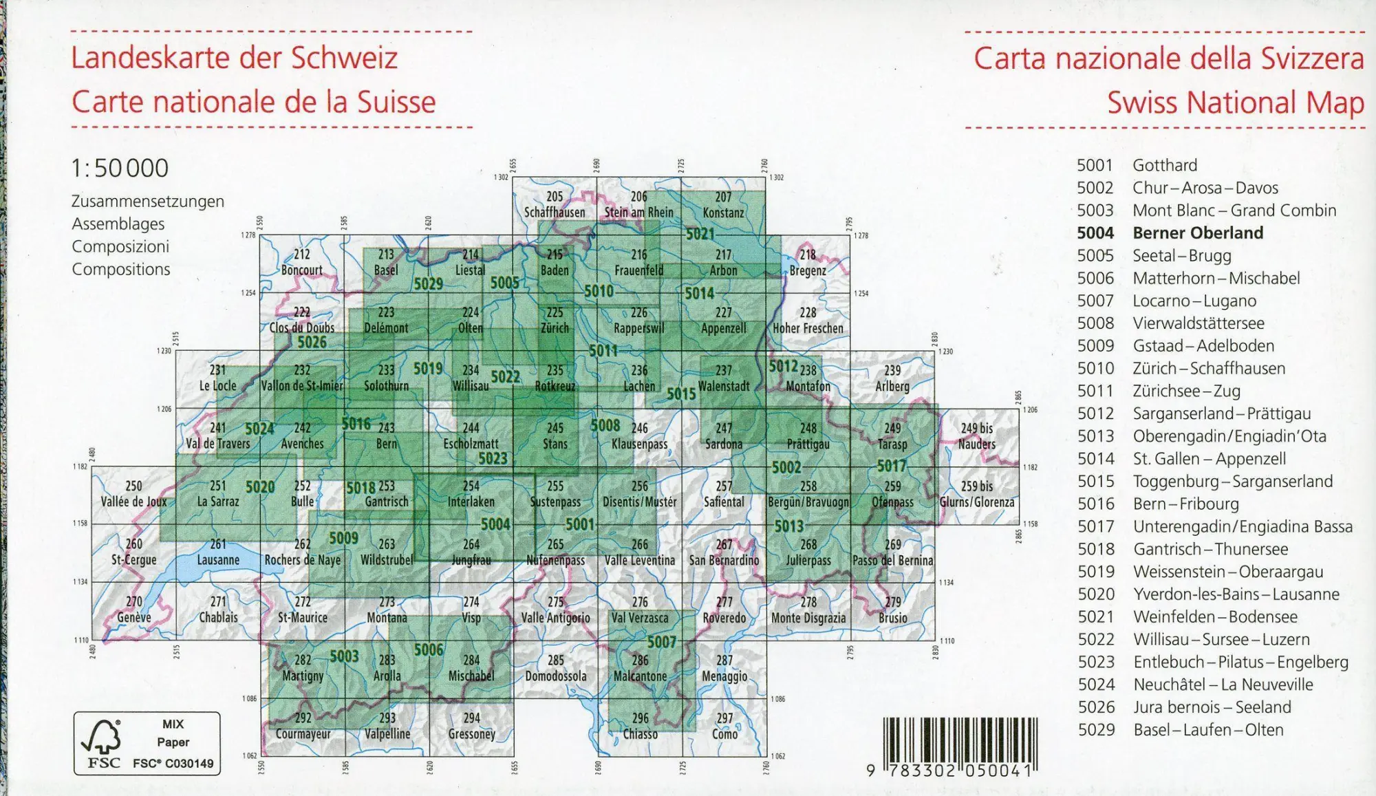 Bild: 9783302050041 | Swisstopo 1 : 50 000 Berner Oberland | Zusammensetzung | swisstopo