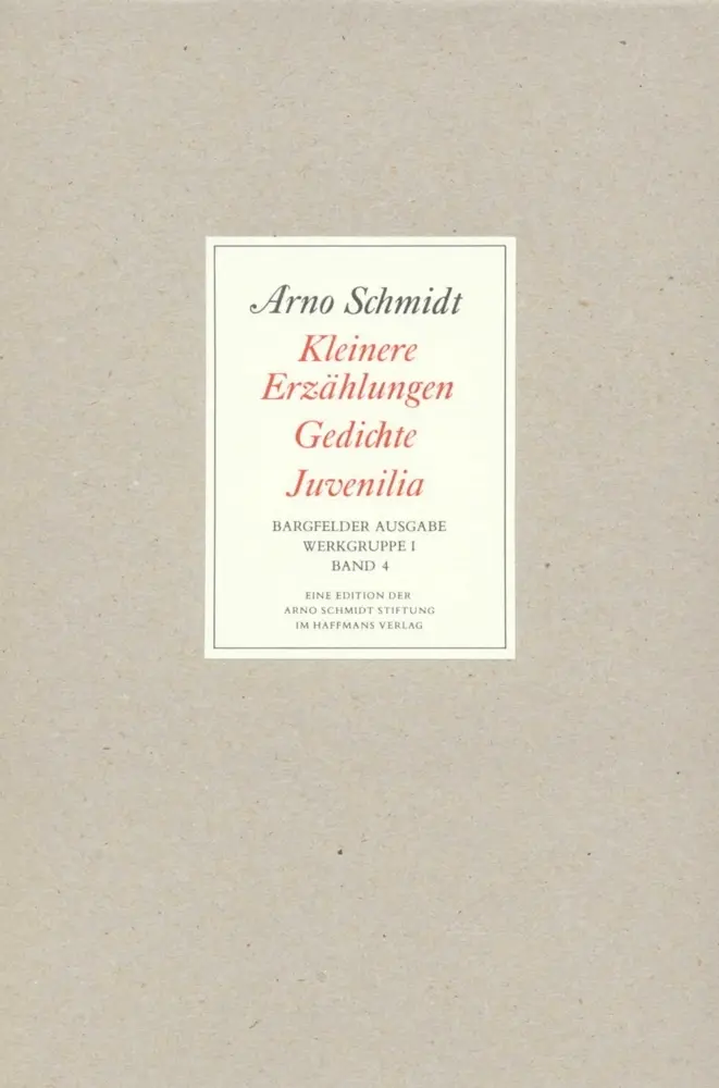 Cover: 9783518800041 | Kleinere Erzählungen, Gedichte, Juvenilia | Arno Schmidt | Buch | 1988