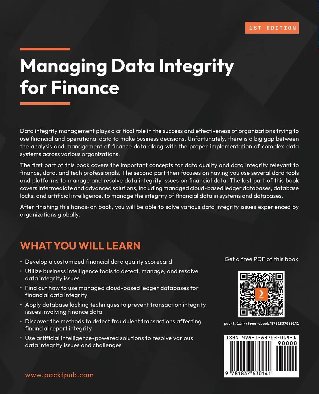 Rückseite: 9781837630141 | Managing Data Integrity for Finance | Jane Sarah Lat | Taschenbuch
