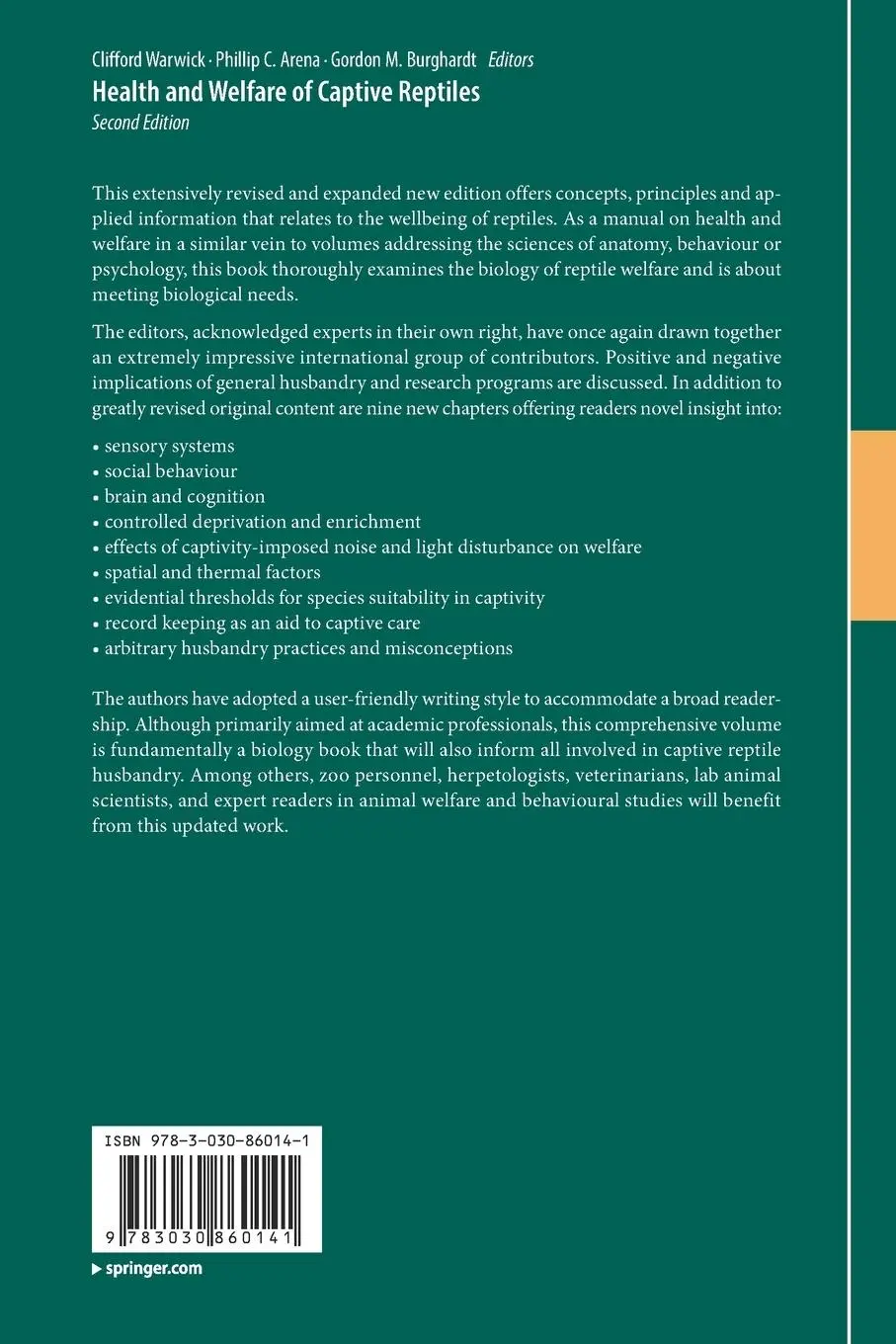 Rückseite: 9783030860141 | Health and Welfare of Captive Reptiles | Clifford Warwick (u. a.) | xi