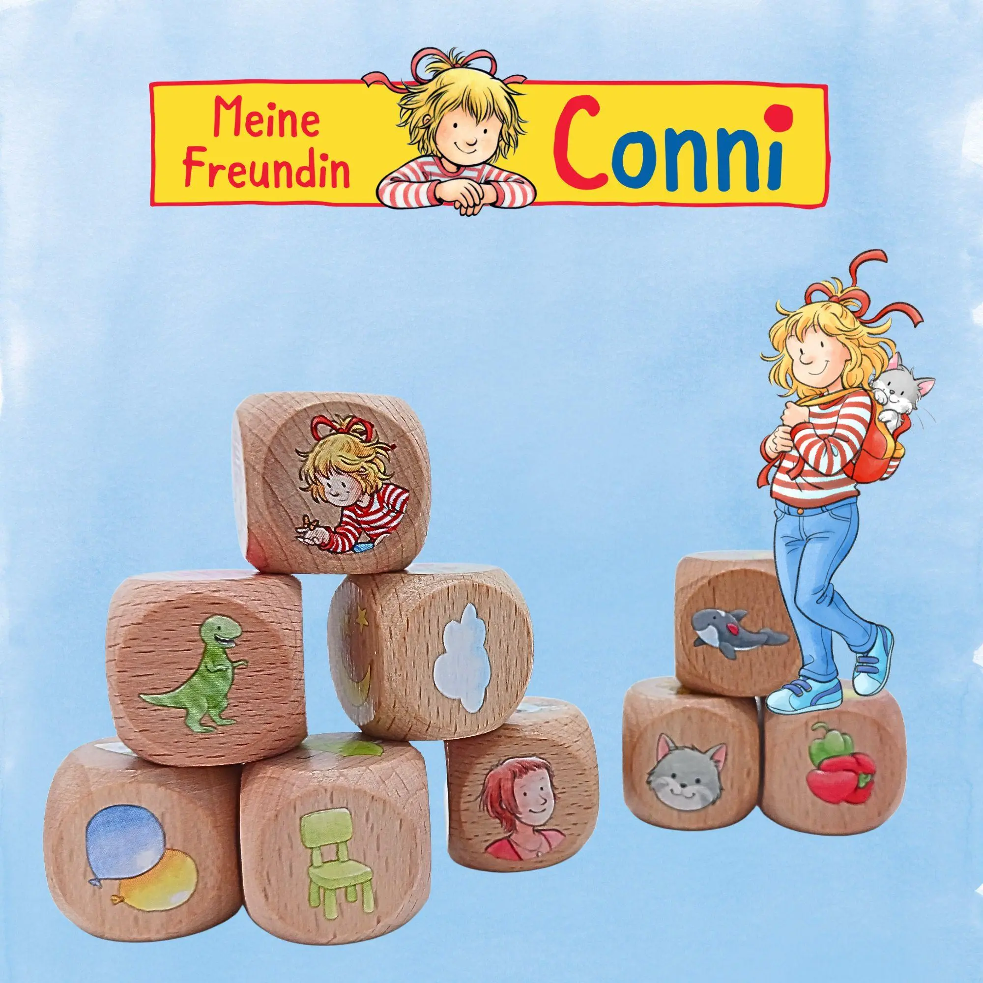 Bild: 9783072200141 | Geschichtenwürfel mit Conni | Würfeln, erzählen, kreativ sein! | Box