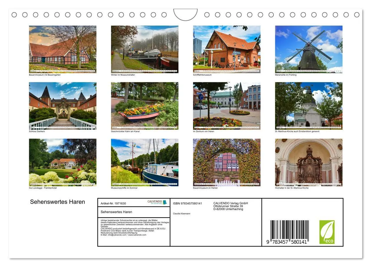 Bild: 9783457580141 | Sehenswertes Haren (Wandkalender 2026 DIN A4 quer), CALVENDO...