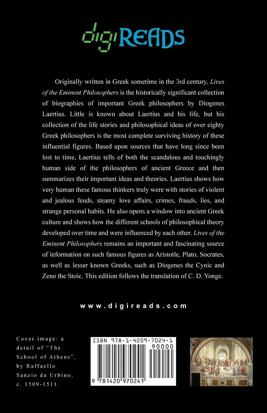 Rückseite: 9781420970241 | Lives of the Eminent Philosophers | Diogenes Laertius | Taschenbuch