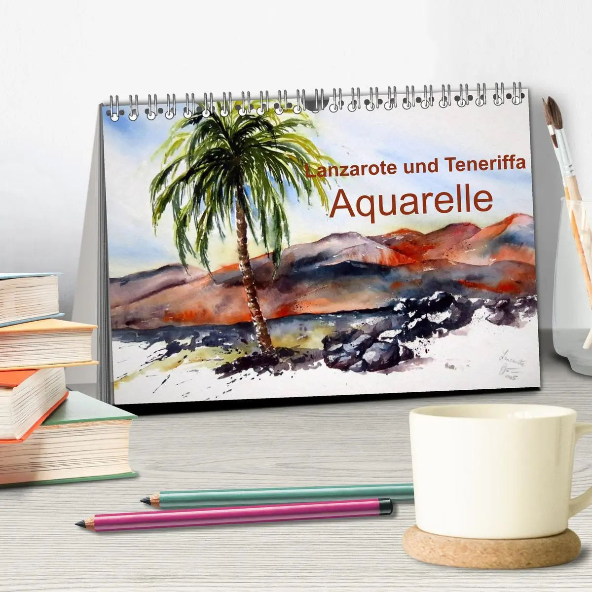 Bild: 9783516040241 | Lanzarote und Teneriffa - Aquarelle (Tischkalender 2026 DIN A5...