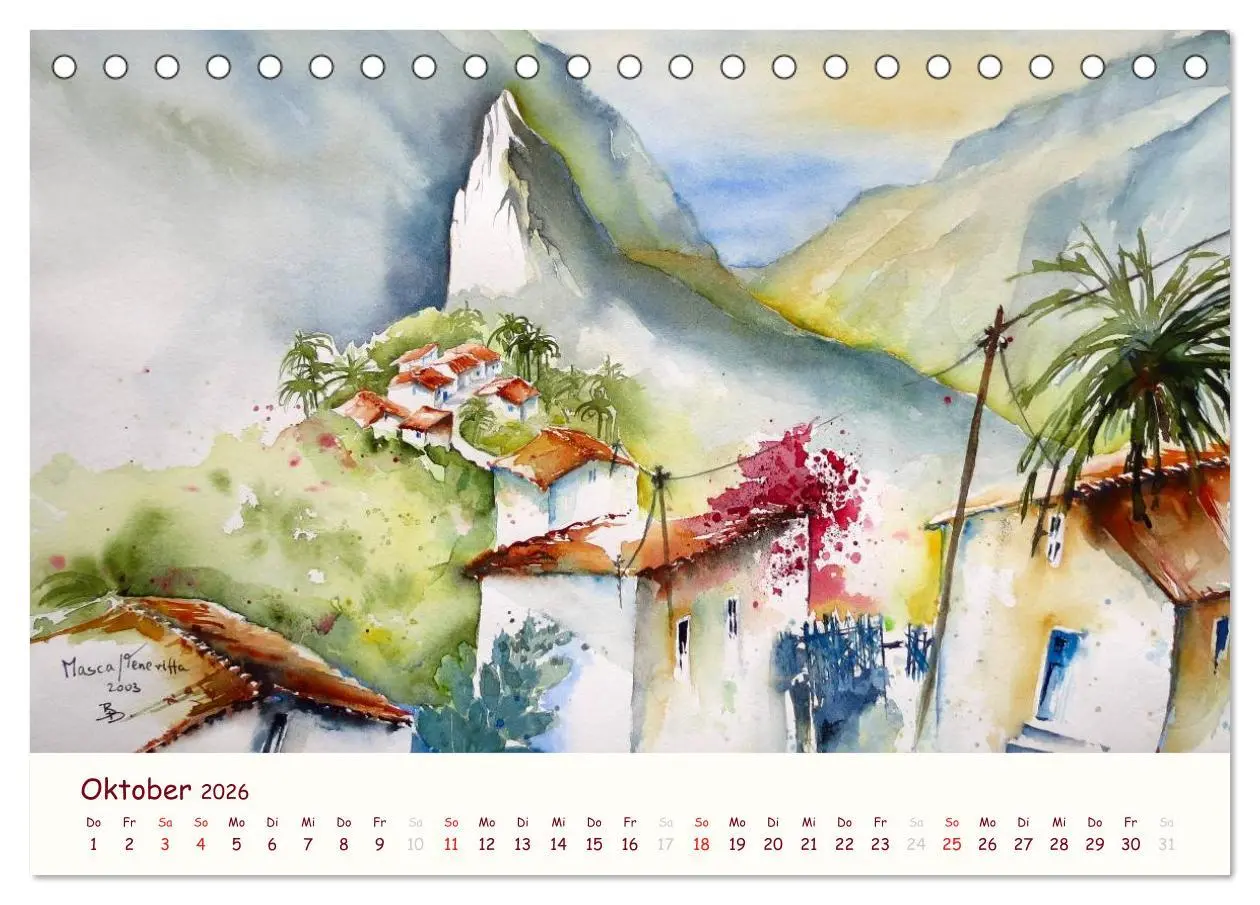 Bild: 9783516040241 | Lanzarote und Teneriffa - Aquarelle (Tischkalender 2026 DIN A5...