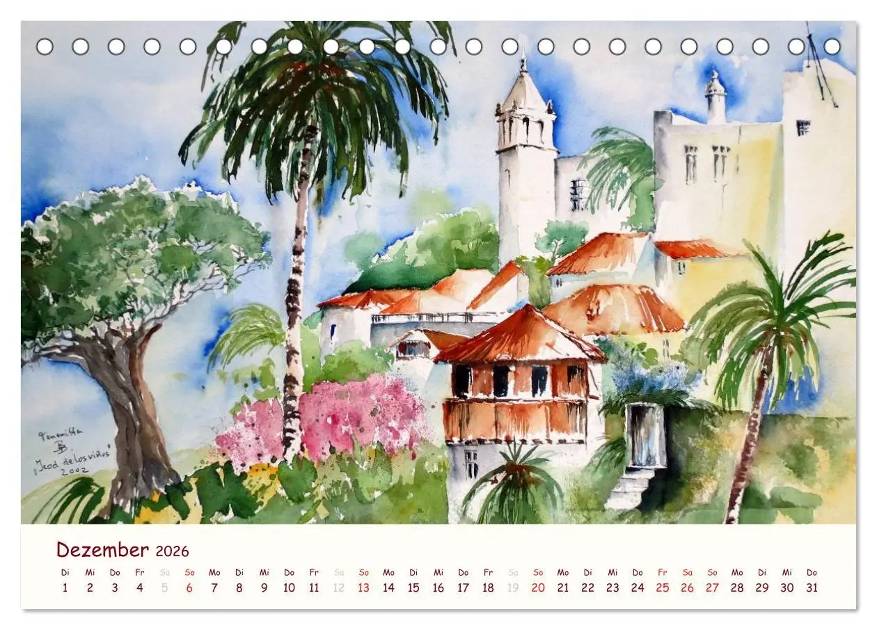 Bild: 9783516040241 | Lanzarote und Teneriffa - Aquarelle (Tischkalender 2026 DIN A5...