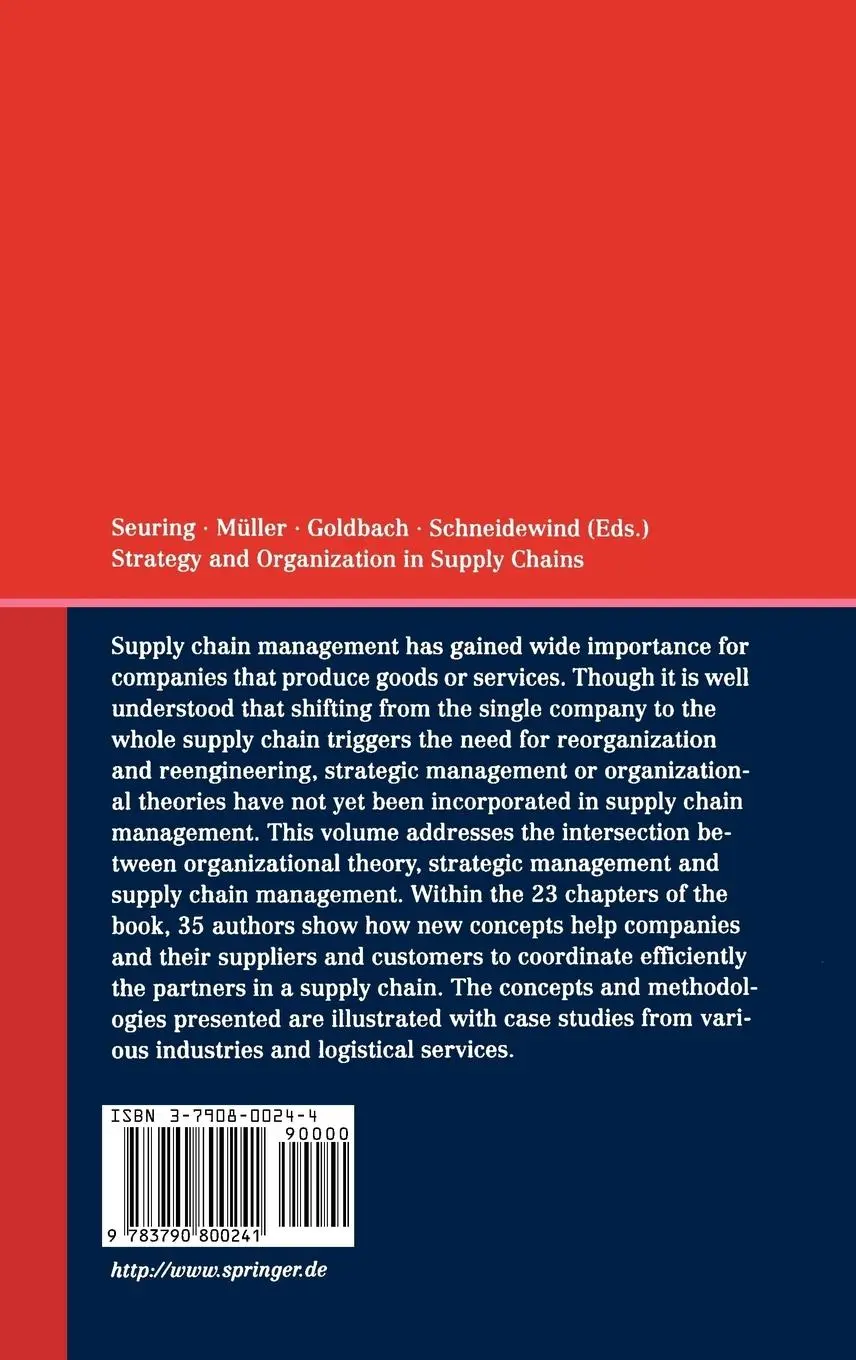 Rückseite: 9783790800241 | Strategy and Organization in Supply Chains | Stefan Seuring (u. a.)