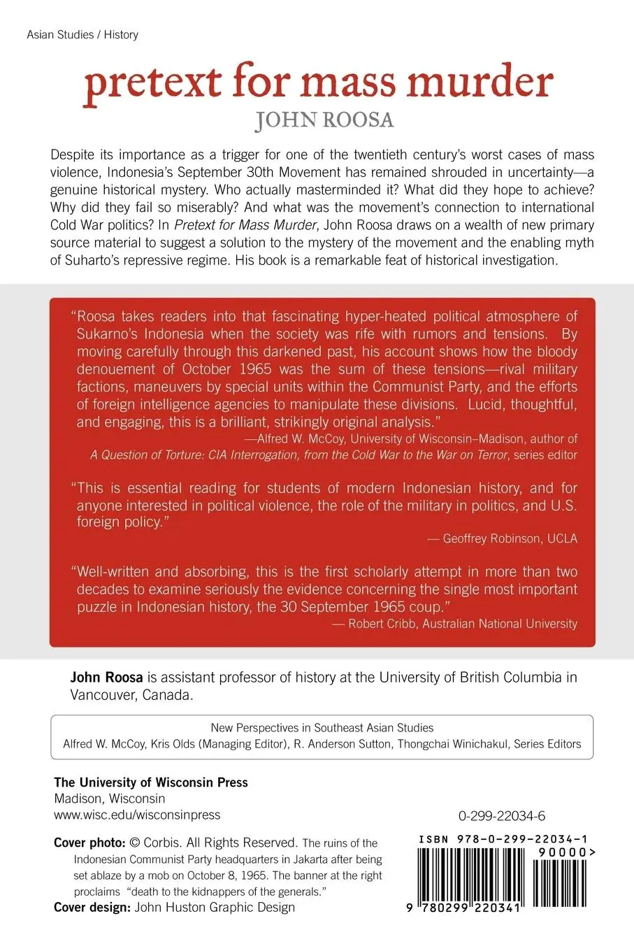 Rückseite: 9780299220341 | Pretext for Mass Murder | John Roosa | Taschenbuch | Englisch | 2006