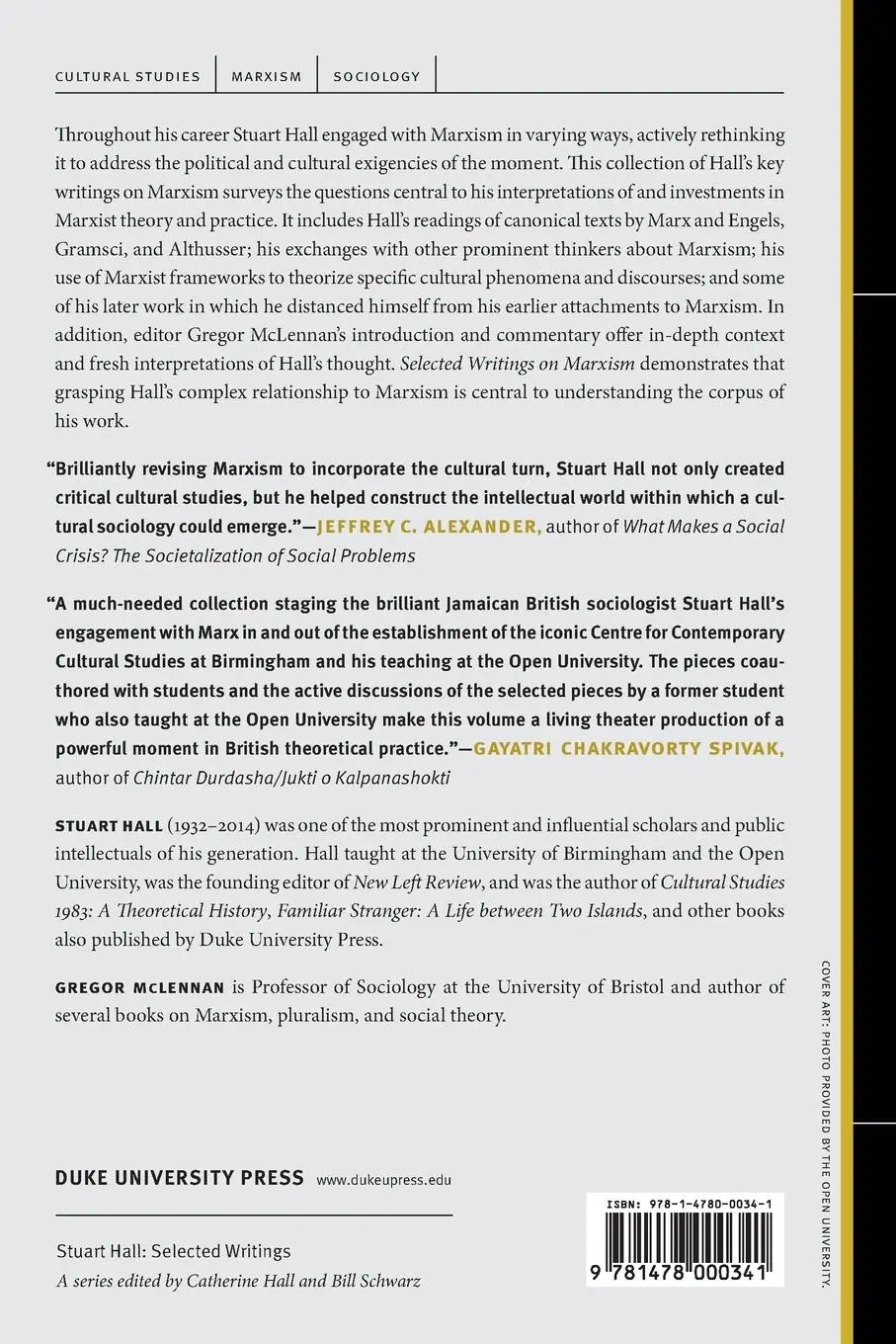 Rückseite: 9781478000341 | Selected Writings on Marxism | Stuart Hall | Taschenbuch | Englisch
