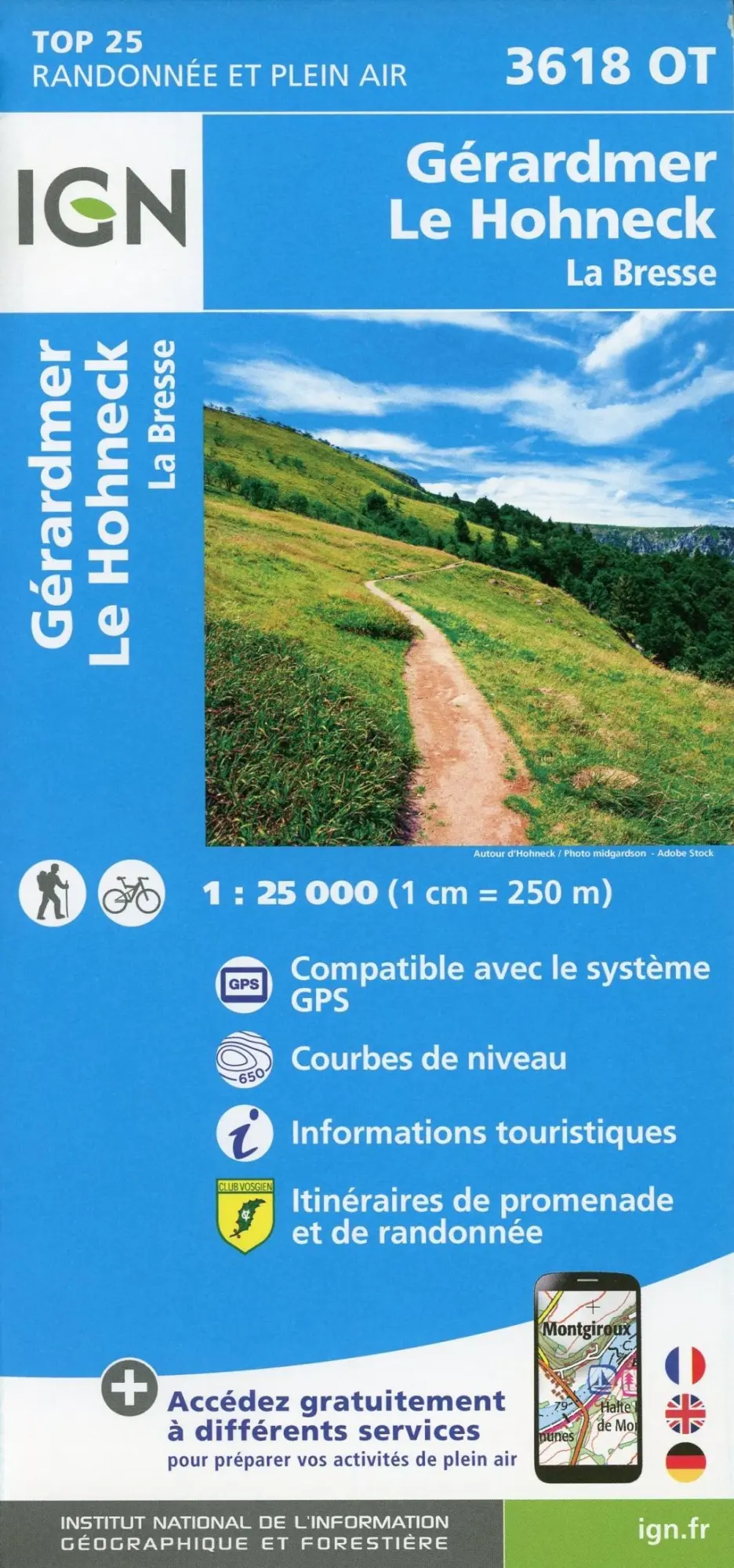 Cover: 9782758550341 | Gérardmer.Le Hohneck.La Bresse 1:25 000 | (Land-)Karte | Französisch