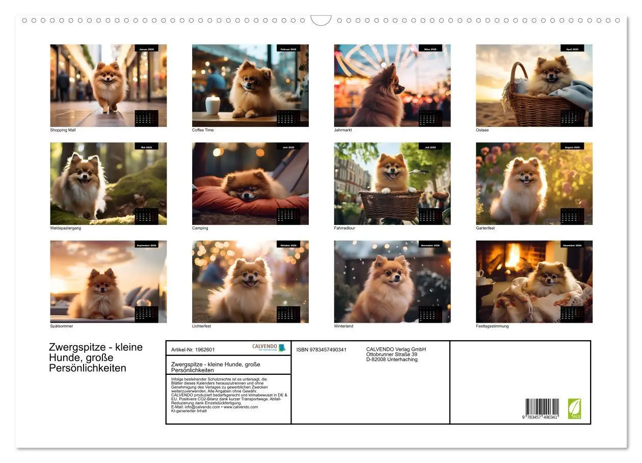 Bild: 9783457490341 | Zwergspitze - kleine Hunde, große Persönlichkeiten (Wandkalender...